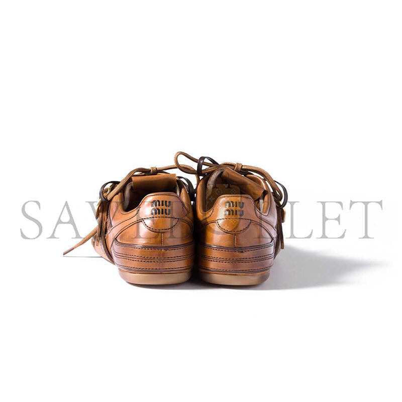 MIU MIU LEATHER SNEAKERS WITH BUCKLE 5E549E